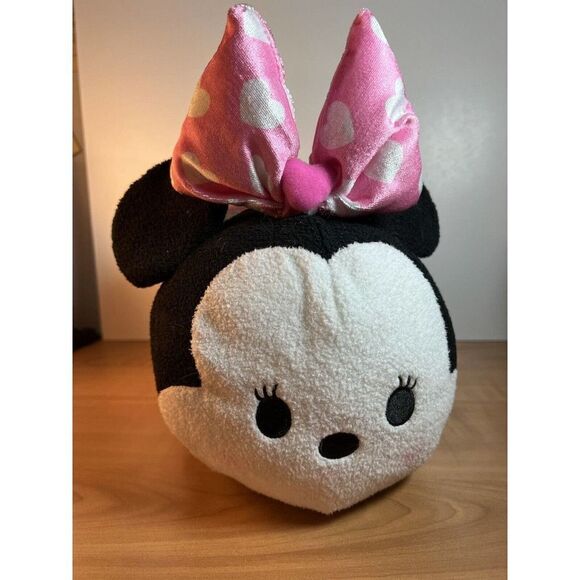 Disney Tsum Tsum Minnie Mouse Pink White Large Plush Stuffed Toy Doll - Picture 1 of 8